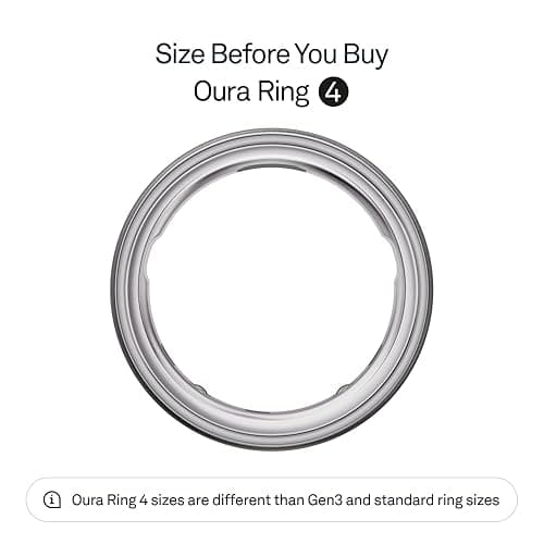Oura Ring 4 - Brushed Silver - Size 7 - Smart Ring - Unique Sizing, Not Standard US Ring Sizes - Size First - Sleep Tracking Wearable - Heart Rate - Fitness Tracker - Up to 8 Days of Battery Life - Brushed Silver - 7 thumbnail 2