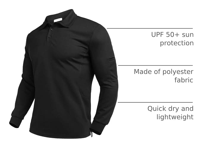 Deyeek Men's Polo Shirts Long Sleeve Golf Polo Shirts for Men Quick Dry UPF 50+ Sun Protection Polos Casual Collared Shirts thumbnail 4