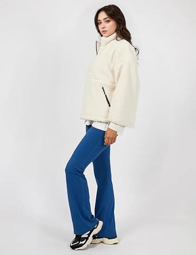 PEHMEA Women's Half Zip Sherpa Fleece Pullover Warm Oversized Sweatshirts Soft Fuzzy Jackets for Fall Winter 2025 thumbnail 6