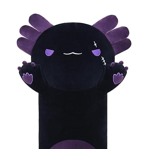 Sausudols Long Axolotl Plush, 27.6” Long Axolotl Body Pillow for Kids, Cute Axolotl Stuffed Animals for Girls, Soft Plushies Toy Gifts for Birthday Dark Purple thumbnail 4