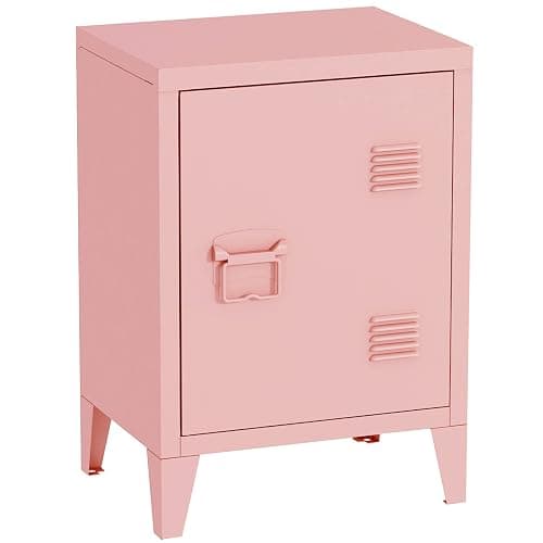 MIOCASA Metal Nightstand Modern End Side Table Steel Bedside Storage Cabinet with Shelf Easy Assembly for Living Room Bedroom - Image 1