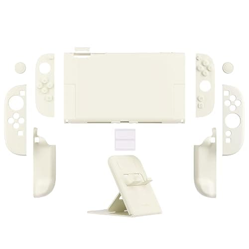 PlayVital Hard Case for Nintendo Switch 2 with Extra Stand & Thumb Grip Caps | Split Design, Dockable Protective Full-Body Shell Cover for Nintendo Switch 2 | Solid Color Series, Antique Yellow thumbnail 2