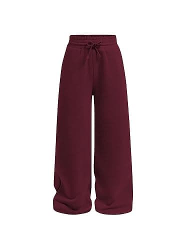 Ecolala Girls Wide Straight Leg Loose Sweatpants Elastic Waist Drawstring Jogger Pants - Image 1
