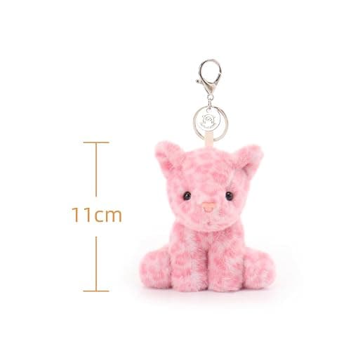 Apricot Lamb Leopard Cute Keychain, Soft Stuffed Plush Toy Keyring for Kids' Backpack, Purse thumbnail 6