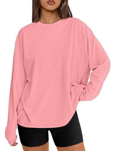 Trendy Queen Womens Oversized Long Sleeve T Shirts 2026 Basic Crewneck Tee Fall Tops Casual Workout Y2K Clothes - Image 1
