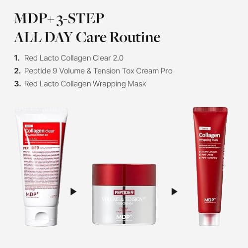 MDP+ RED LACTO COLLAGEN WRAPPING MASK, Glowy, Skin Elasticity, Hydrating, 2.36oz/70ml,Peel-off Mask, Pore Lifting and Minimizing, Korean Glass Skin thumbnail 6