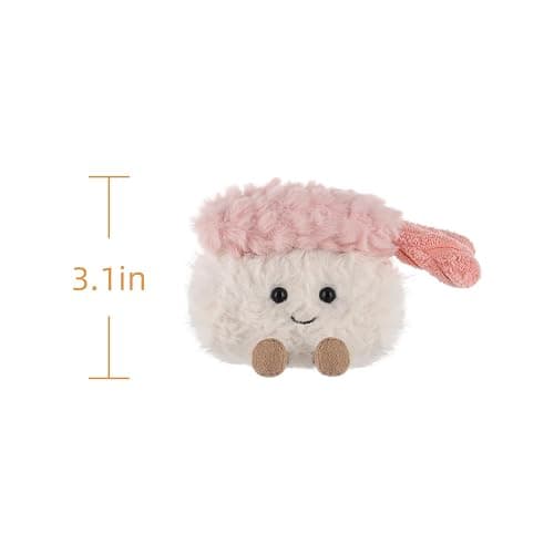 Apricot Lamb Shrimp Sushi food Plush Stuffed Animals for Kids, Soft Cute Plush Toys for Baby Girl and Boy, Fluffy Sushi thumbnail 3
