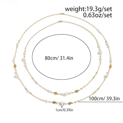 Long Pearl Necklaces for Women Pearl Long Chain Necklace Dainty Gold And Long Pearl Necklaces Layered Pearl Necklace Statement Sweater Strand Chain Jewelry thumbnail 5