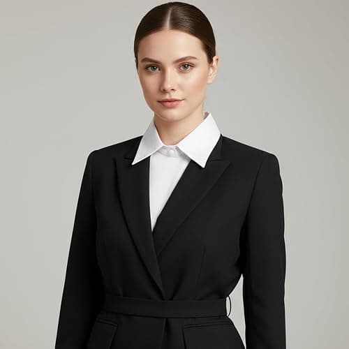 Josojoou 3PCS White Fake Collar and Detachable Sleeves, Detachable Collar with Pearl Buttons, Fake Collar for Women, for Suits, Jackets, Layering, Parties and Company Gatherings thumbnail 4