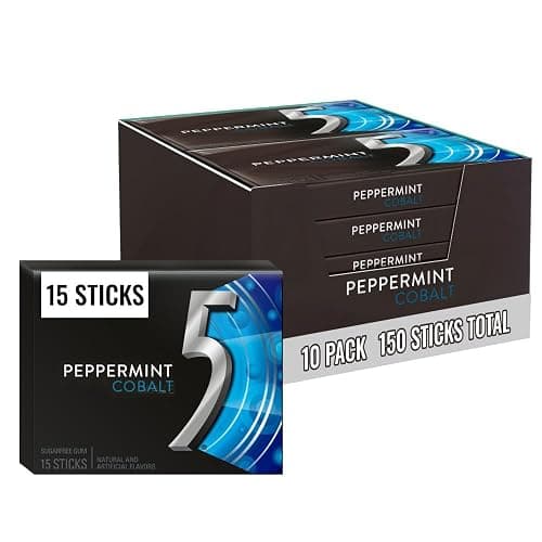 5 GUM Peppermint Cobalt Sugar Free Chewing Gum Bulk, Stimulate Your Senses While Listening to Your Favorite Music, Mini Purse Essentials, 15 Sticks (Pack of 10) - Image 1