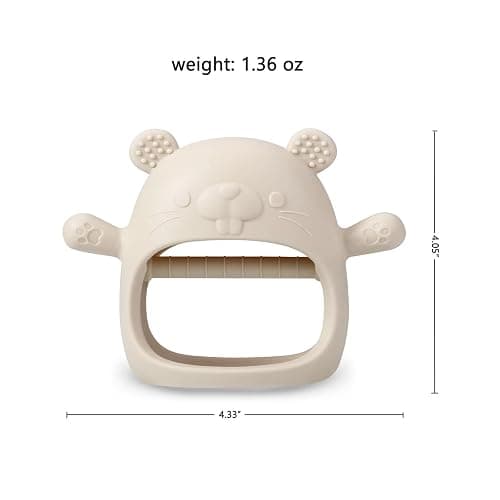 PandaEar 2 Pakc Silicone Baby Teething Toys| Baby Hand Teether Mitten for Sucking Needs| Baby Chew Toys Hand Pacifier for Soothing Teething Pain Relief (White/Pink) thumbnail 3