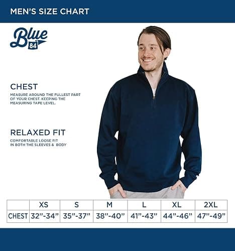 Blue 84 Men's Quarter Zip Sweatshirt Grey thumbnail 4