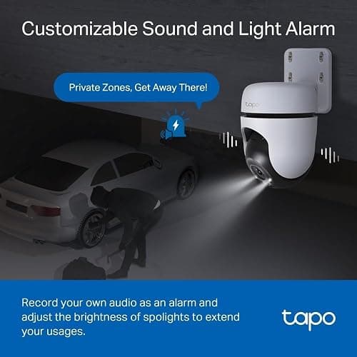 Tapo TC41 2K Pan/Tilt Outdoor Security Camera, WiFi Camera, 360° Smart Person Detection Motion Tracking, Full-Colour Night Vision, No Monthly Fee, Two-Way Talk, IP65, Works with Alexa & Google thumbnail 9