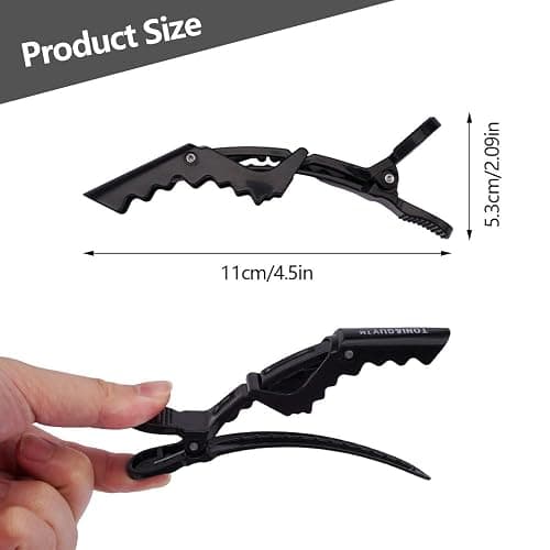 Kynetik Sectioning Hair Clips, 24 Pieces Alligator Hair Clips, Plastic Hair Styling Tools, Black Crocodile Section Clip, No Crease Hairstyling Clip Suitable for Families, Salon, Women, Make-Up thumbnail 5