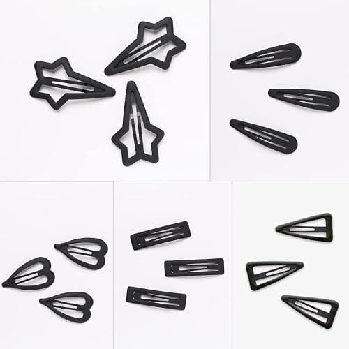 15PCS Metal Star Hair Clips for Women,no Slip Hair Clips Star Candy Color Black Hair pins for Women and Girls by Yerpkefey (black) thumbnail 5