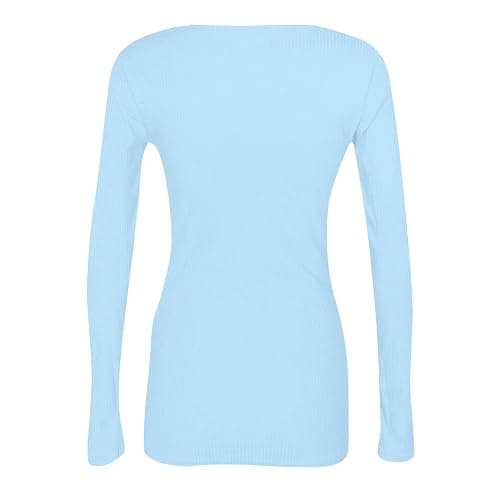 Long Sleeve Shirts for Women Crewneck Sexy Basic T-Shirts Casual Fall Flower Printing Slim Fit Stretch Women's Tops thumbnail 4