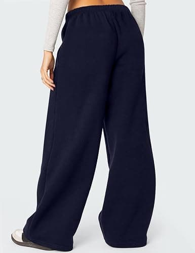 HeSaYep Women's Fleece Lined Sweatpants Winter Warm Wide Leg Sweat Pants Baggy Casual Pants with Pockets thumbnail 2