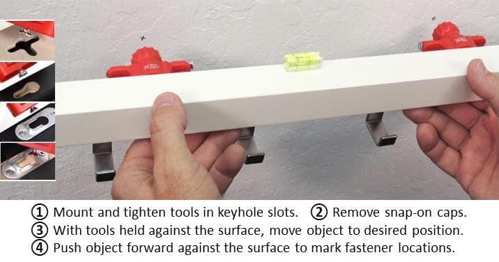Keyhole Companion Marking Tool Set – Accurately Mark Keyhole Slot Fastener Locations without Measuring, Templates, or Creating Unwanted Wall Marks – for Keyhole Slots and Hangers thumbnail 3