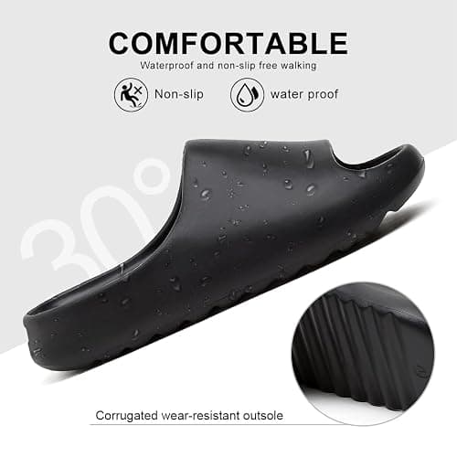 Unisex Slippers Slides for Women and Men, EVA Non-slip Super Soft Quick Drying Bathroom Shower Cloud Slippers, Lightweight Spa Open Toe Summer Slippers for Adult Couples Indoor Outdoor thumbnail 4