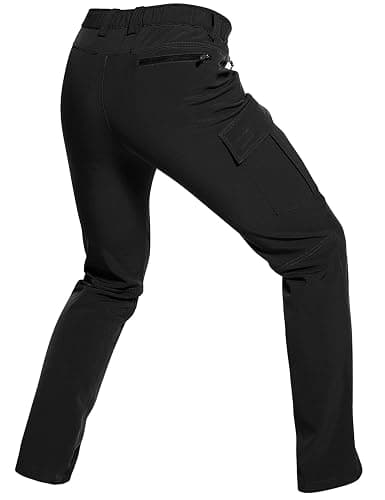 Wespornow Men's-Fleece-Lined-Hiking-Pants Water-Resistance-Snow-Ski-Pants Softshell Snowboarding Pants for Winter, Outdoor thumbnail 4