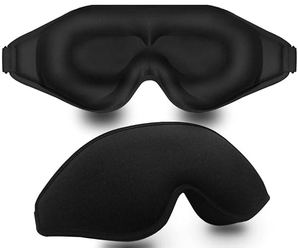 Sleep Mask, 3D Deep Contoured Eye Covers for Sleeping, 99% Block Out Light Eye Mask, Zero Pressure Cup Blindfold for Men Women, with Adjustable Strap for Sleeping, Yoga, Traveling (Black) - Image 1