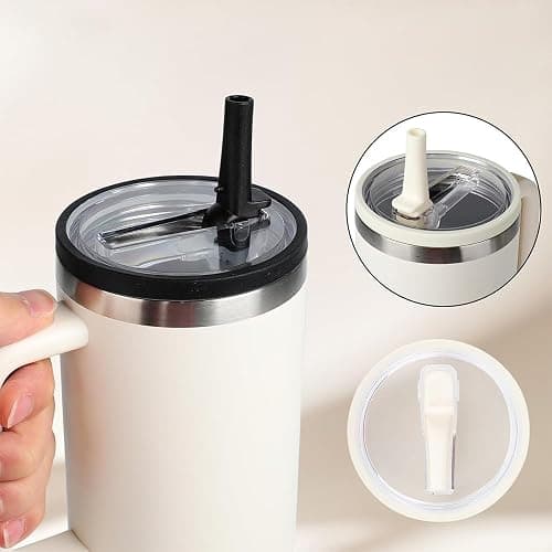 40oz Flip Straw Lid Replacement 4 Pack for Stanley Quencher Tumbler, Spill Proof & Leak Resistant Cup Lids Accessories, 4 PCS in 4 Colors thumbnail 4