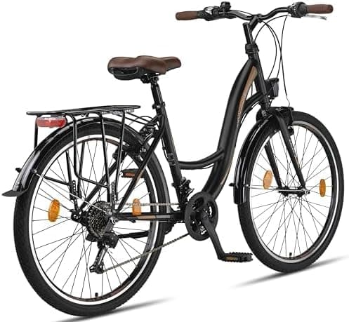 Licorne Bike Stella Premium City Bike in 20",24",26",28" Fahrrad für Mädchen, Jungen, Herren und Damen 21 Gang-Schaltung (6 Gang bei 20 Zoll) Hollandfahrrad Citybike thumbnail 3
