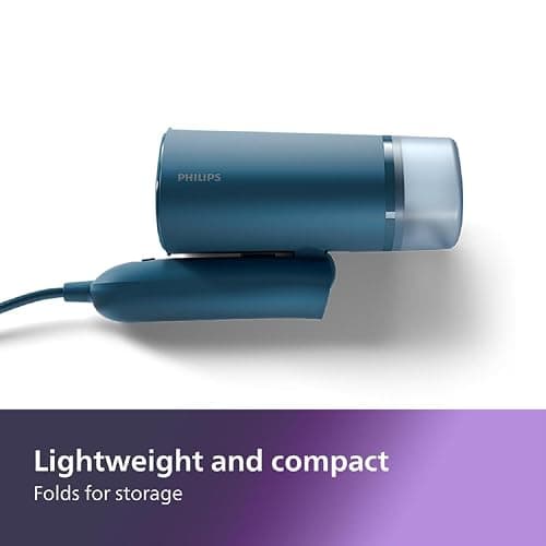 Philips 3000 Series Handheld Steamer, Compact & Foldable, Ready to Use in ˜30 Seconds, 1000W, up to 20g/min, No Ironing Board Needed, Blue (STH3000/20) thumbnail 4