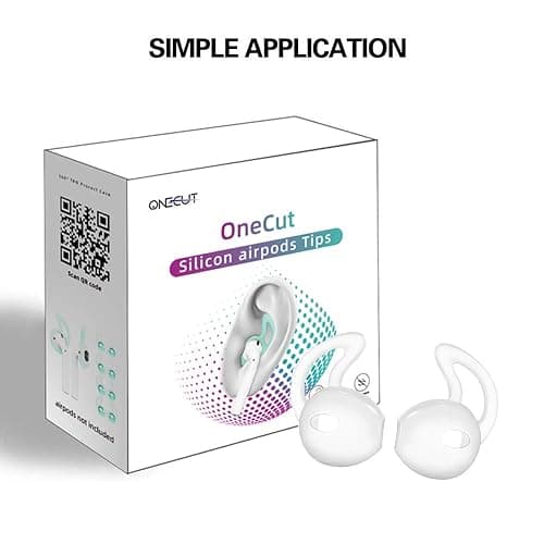 OneCut 5 Pairs Silicone Ear Tips Compatible for AirPods 1&2 - Soft Anti-Slip Sport Earbud Tips, Anti-Drop Ear Hook Gel Headphones Earphones Protective Accessories (Clear) thumbnail 2