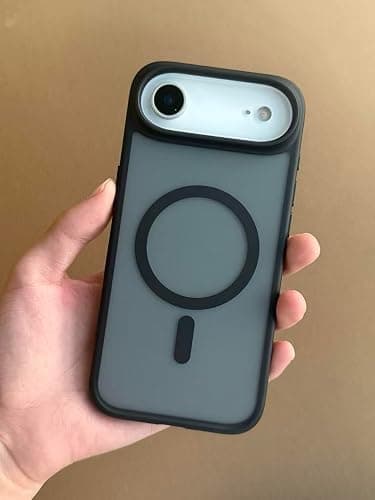 TORRAS for iPhone Air Case, Stronger Magnetic & Thin Fit with MagSafe, Shockproof Slim Case for iPhone 17 Air with Camera Control & Colorful Button, Mil-Grade Drop Tested, Translucent Matte Black thumbnail 8