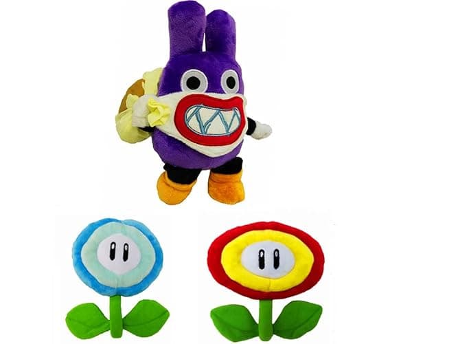 HUAWELL 3 Pcs Super Marry Plush Doll Set- 7 inch Plush Fire Flower Ice Flower Plush with 9 Inch Lovely Nabbit Stuffed Toys Christmas New Year Gift Birthday Gift. - Image 1