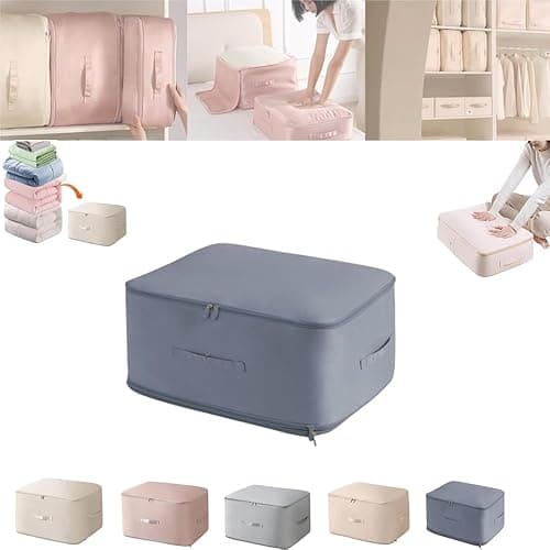 2024 NEW Space Saving Self Compression Organizer,Self Compression Moving Organizer Bags,Storage Tote for Space Saving,Heavy Duty Moving Bags for Comforters,Clothes (Blue, 15.75 * 11.8 * 7.08in) - 15.75*11.8*7.08in - Blue