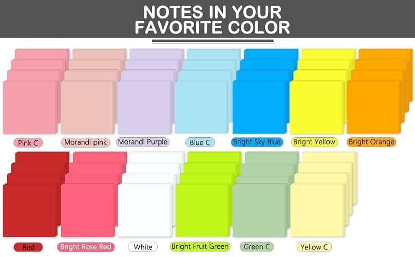 Super Sticky Notes,Self-Stick Note Pads 3 x 3 in,400 Sheets Sticky Notepad Bulk,Office Supplies,School Supplies,Christmas Decor (White, Sticky Notes 3x3) thumbnail 7