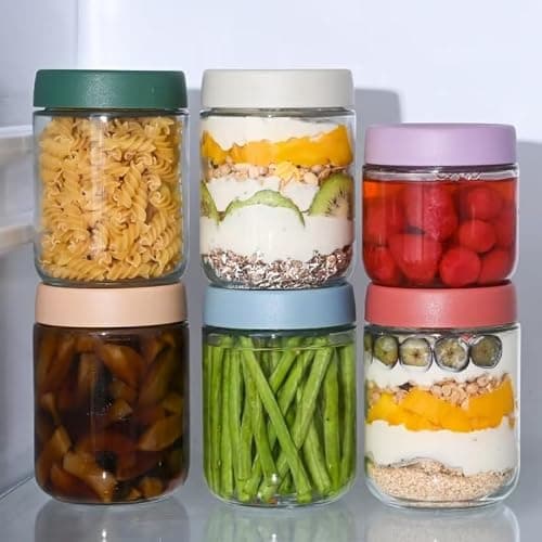 Artcochan Overnight Oats Containers with Lids 16 oz Glass Jars 6 Pack Glass Mason Jars with Airtight Lids, Perfect for Oats, Yogurt, Chia Pudding, Snack thumbnail 6