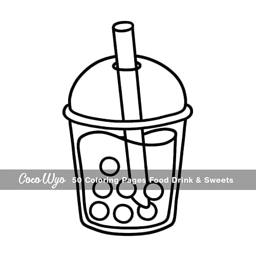 Food Drink & Sweets: Coloring Book for Adults and Kids, Bold and Easy, Simple and Big Designs for Relaxation Featuring a Variety of Foods, Drinks, Desserts and Fruits (Bold & Easy Coloring) thumbnail 6