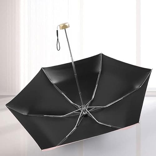 Mini Travel Umbrella With Case, Compact UV Protection for Sun and Rain, Lightweight Windproof Umbrella for Women, Men, Kids (Pink) thumbnail 2