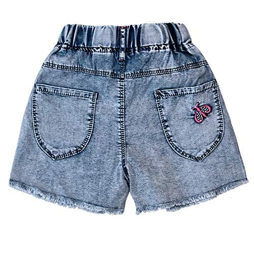 Peacolate 4-11Y Little&Big Girls Summer Denim Shorts Elastic Waistband Flower Ripped Jeans thumbnail 3