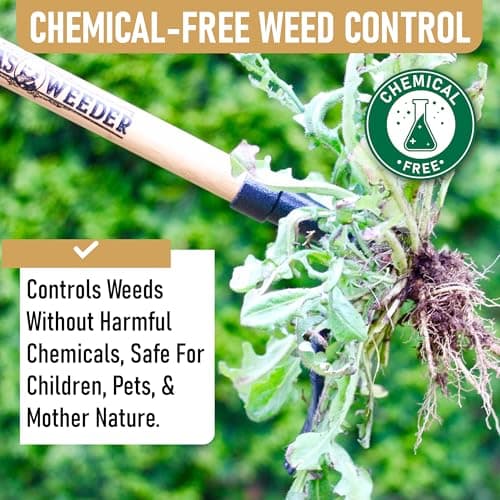 Grampa's Weeder - The Original Stand Up Weed Puller Tool with Long Handle - Made with Real Bamboo & 4-Claw Steel Head Design - Easily Remove Weeds Without Bending, Pulling, or Kneeling. thumbnail 4