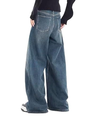 EMMIOL Baggy Jeans Wide Leg Jeans, Patchwork, Mid-Low Waist thumbnail 4