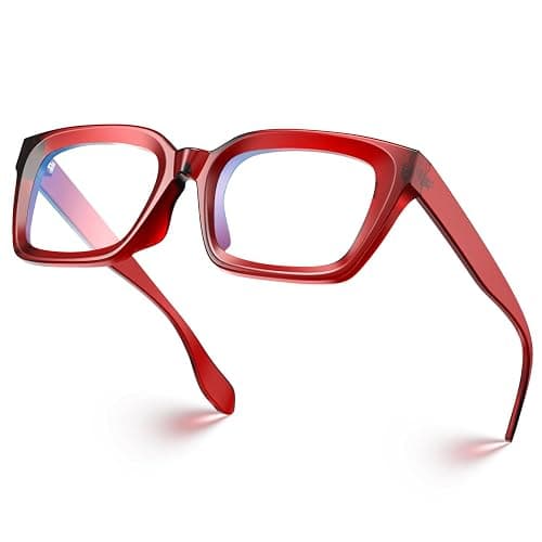 VISOONE Chunky Square Blue Light Blocking Glasses with Anti Computer Glare for Working Women Men MONTANA - Image 1