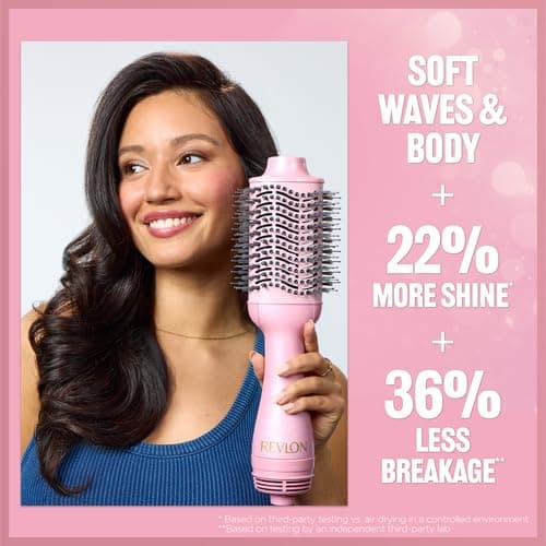 REVLON One-Step Volumizer Hair Dryer and Styler for Easy Salon-Style Blowouts, Revlon Blow Dry Brush for All Hair Types and Lengths, 10th Anniversary Pink Fizz (Limited Edition) thumbnail 5