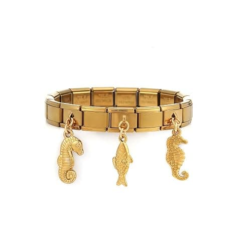 LCSDDWAS Italian Gold Charm Bracelet Set For Women Diy Handmade With Starter Brascelet, Assorted Charms And Opening Tools, DIY Modular Italian Charm Bracelet Gold thumbnail 4