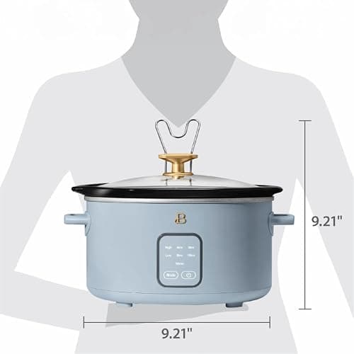 Beautiful 4-Quart Slow Cooker with Touch-Activated Display, Programmable Digital Controls, Removable Non-Stick Pot, Keep Warm Function, by Drew Barrymore (Cornflower Blue) thumbnail 2