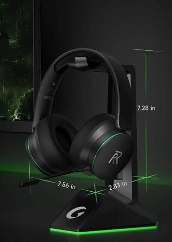 RYR Wireless Gaming Headset for Xbox Series X|S, Xbox One, PS5, PS4, Mac, Bluetooth 5.3, 3D Surround Sound, Rotatable Earmuffs, Gaming Headphones with Noise Canceling Microphones-Blackgreen thumbnail 9