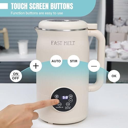 TOAUTO Wax Mixer Machine for DIY Candle Making, 1.2L Electric Wax Melter with Automatic Stirring, Digital Temperature Control 140℉-212℉, Stainless Steel Inner Pot, 800W AC120 thumbnail 5