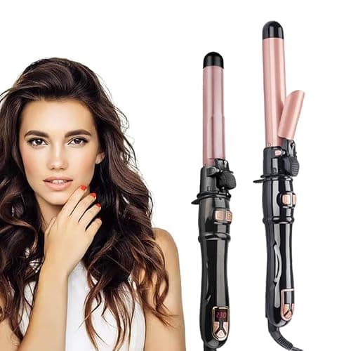 SKERTS Rotary Curler, 1 inch, User-Friendly Curler for Smoothing Curl Control, Dual Voltage, Automatic Shutdown, Automatic Rotating Curling Iron, Rose Gold - Image 1