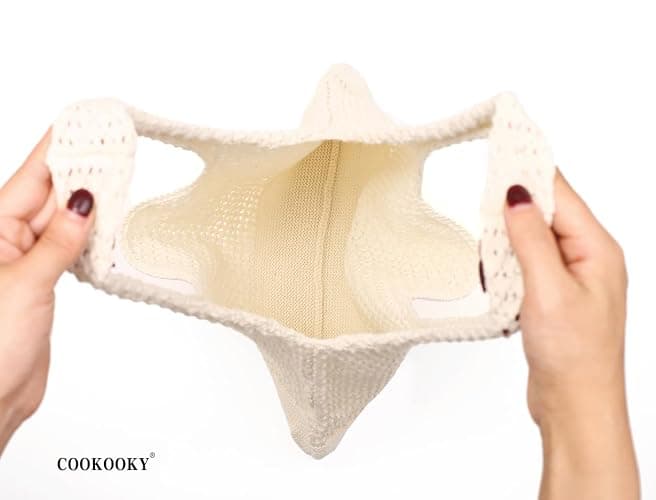 COOKOOKY Crochet Beach Tote bag Summer Beach Bag for Women Aesthetic Mesh Tote Bag Hippie Bag Knit Bag thumbnail 2