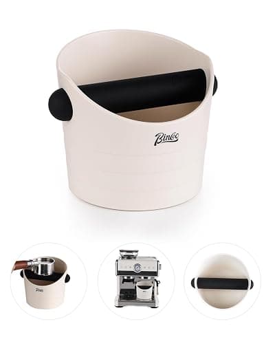 Bincoo Small Coffee Knock Box 4.5 Inch - Espresso Knock Box Accessories for Coffee Grounds Container - Multifunctional, Suitable for Home & Bar.(Off-white) thumbnail 5