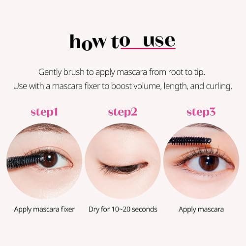 ETUDE Curl Fix Mascara Black 1+1 Set, Lash Mascara, Strong Curl Up, Long-Lasting, Waterproof, Light-Weight, Korean Makeup, Beauty, Vegan Certified (0.27 * 2 Fl Oz) thumbnail 7