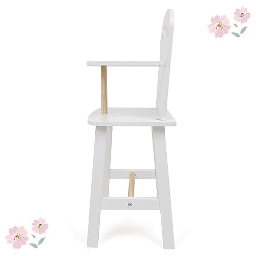 509 Crew: Little Flora - Wooden Doll Highchair - Flower-White-Pink, Feeding Station, Doll & Stuffed Animals Accessory, Pretend Play Toy, Kid 3+ thumbnail 4